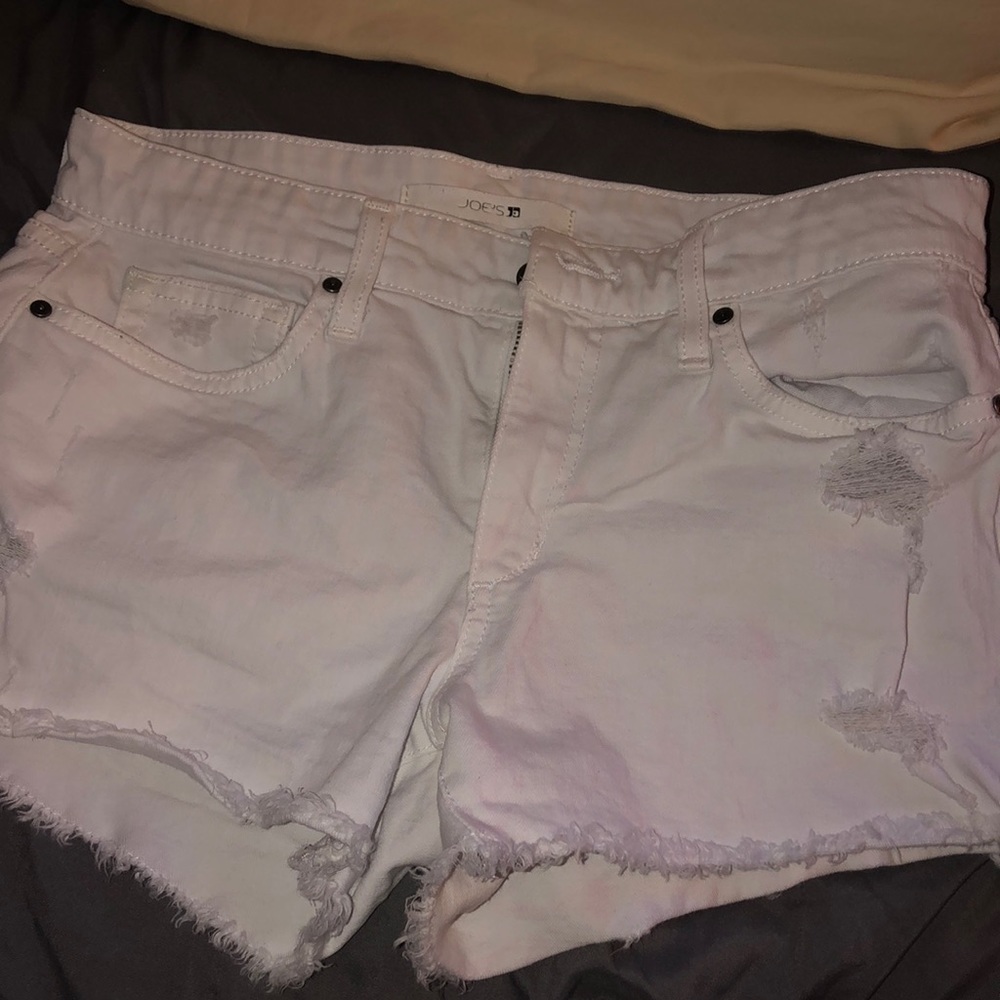 Joe’s jeans white denim distressed shorts